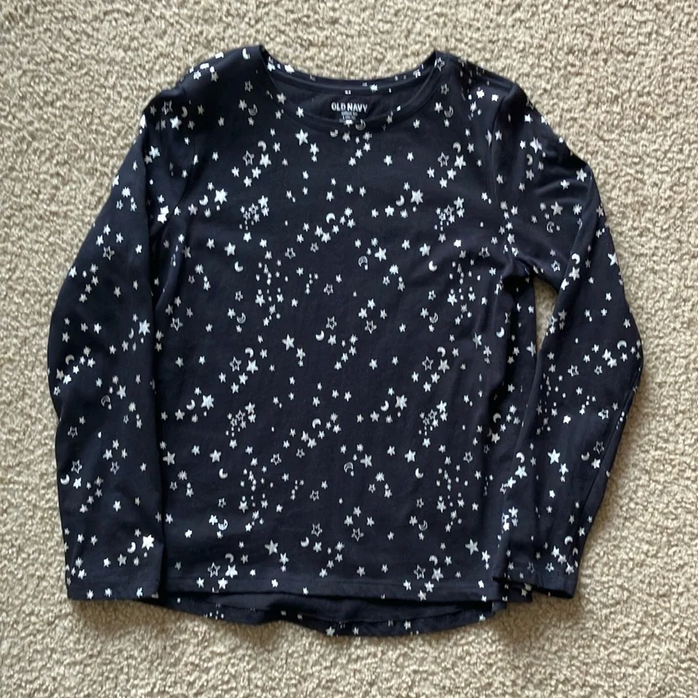 Old Navy Kids Black with Silver Star Print Shirt
